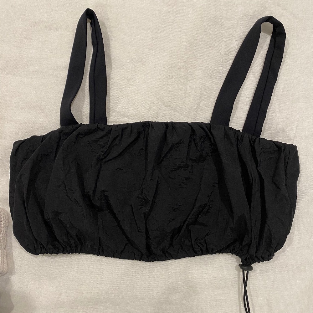 Daily Drills Black Ruched Top